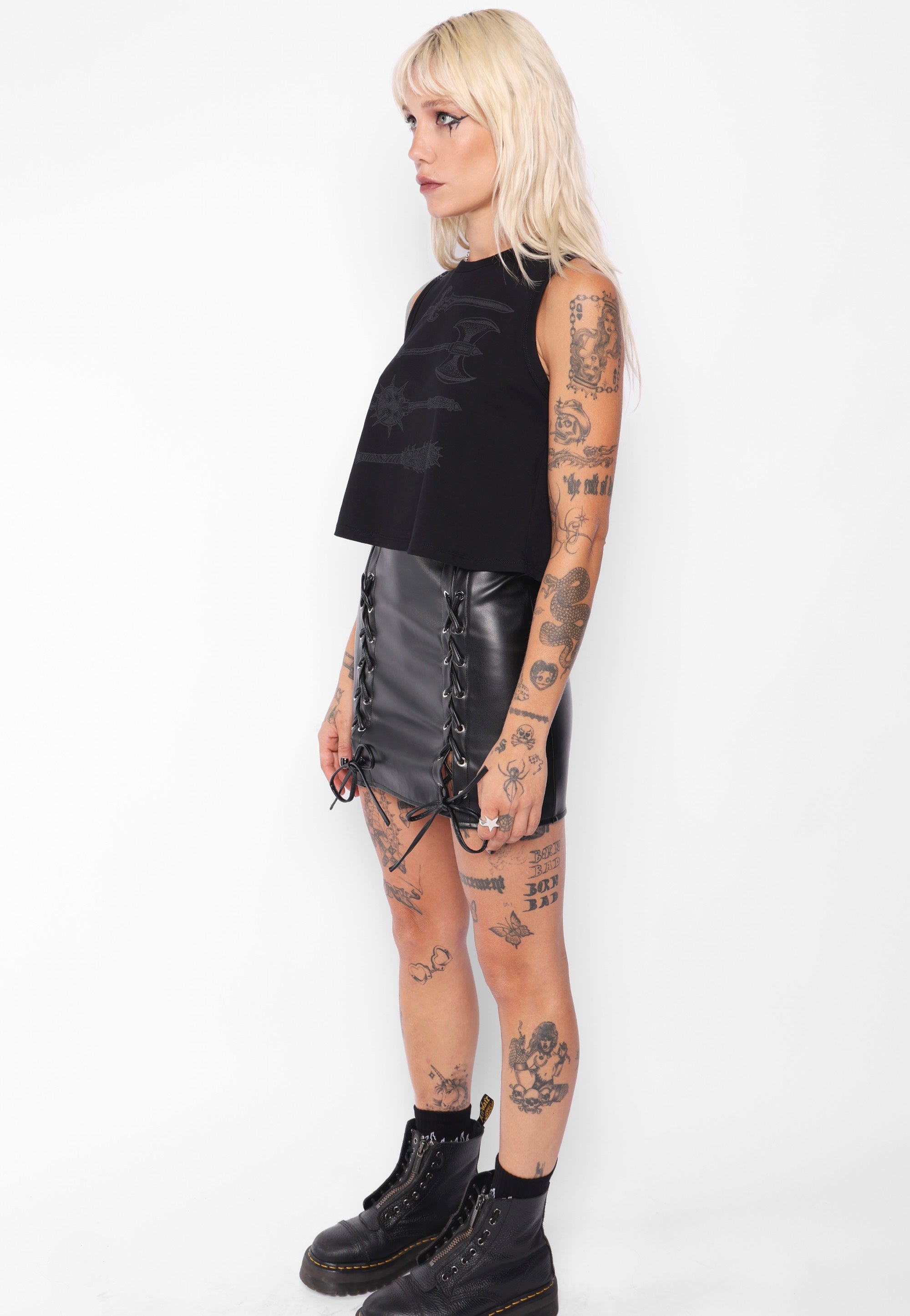 Affliction Cropped Black - Tank