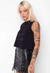 Affliction Cropped Black - Tank