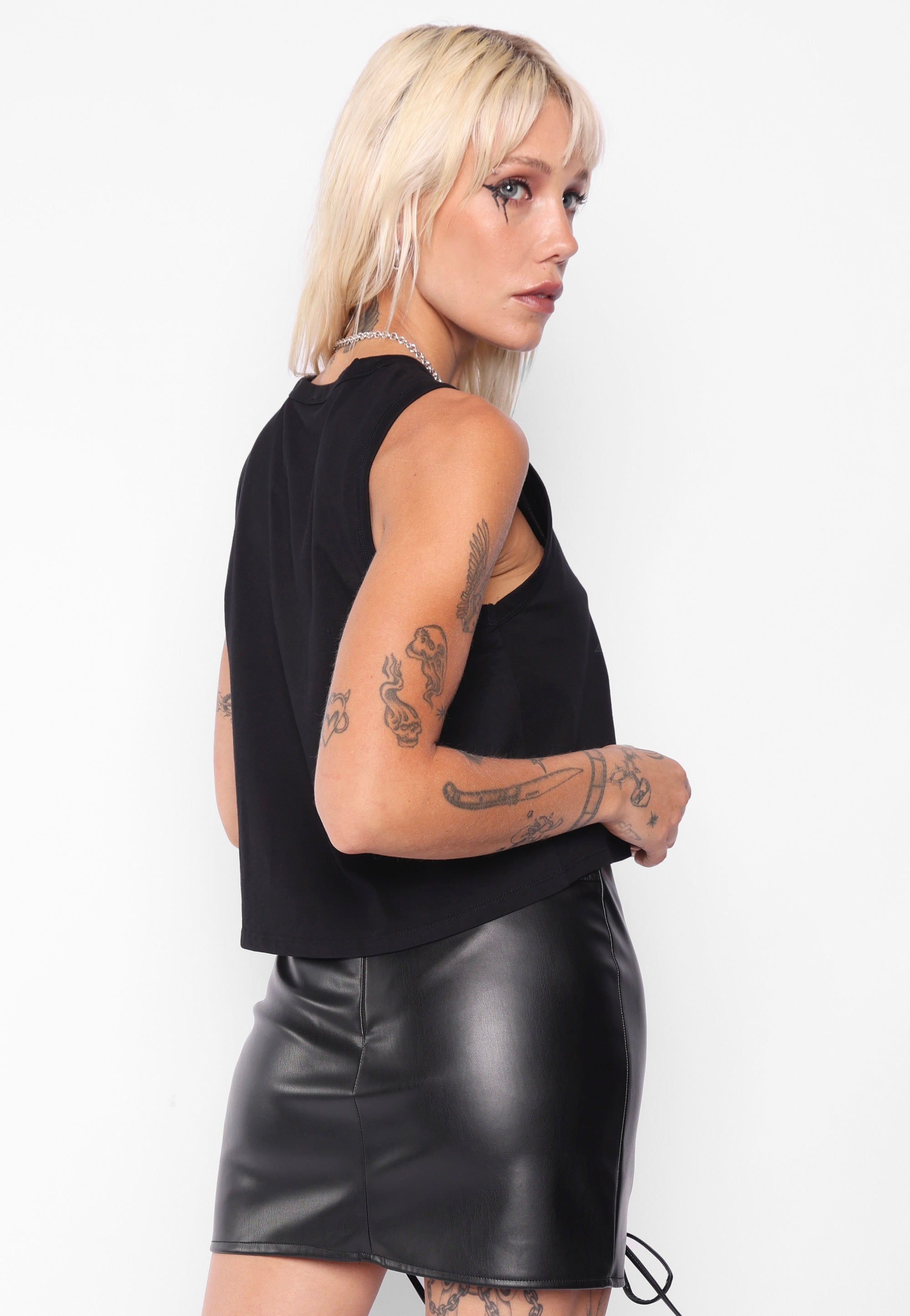 Affliction Cropped Black - Tank