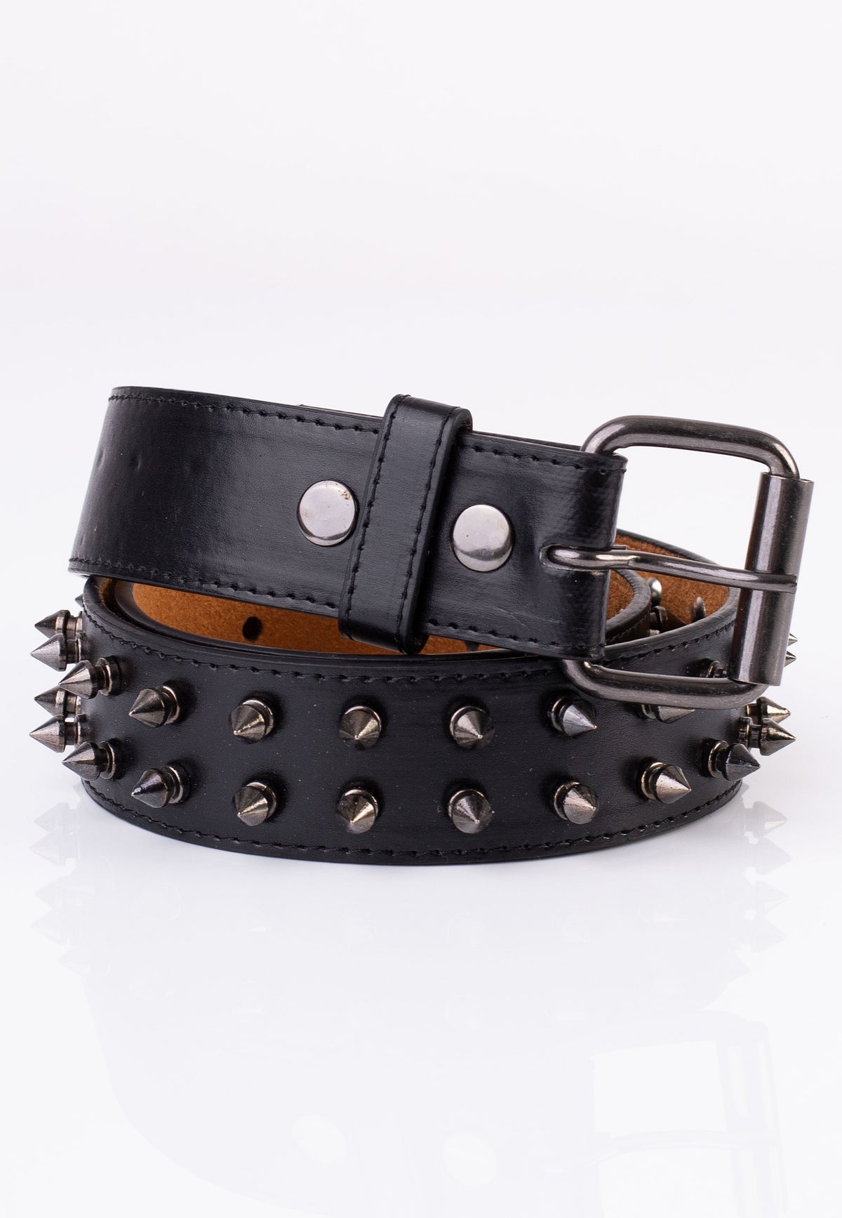 2 Row Black Spike Studded - Belt