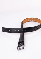 2 Row Black Spike Studded - Belt