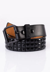 3 Row Black Pyramid Studded - Belt
