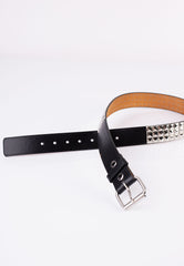 3 Row Silver Pyramid Studded - Belt