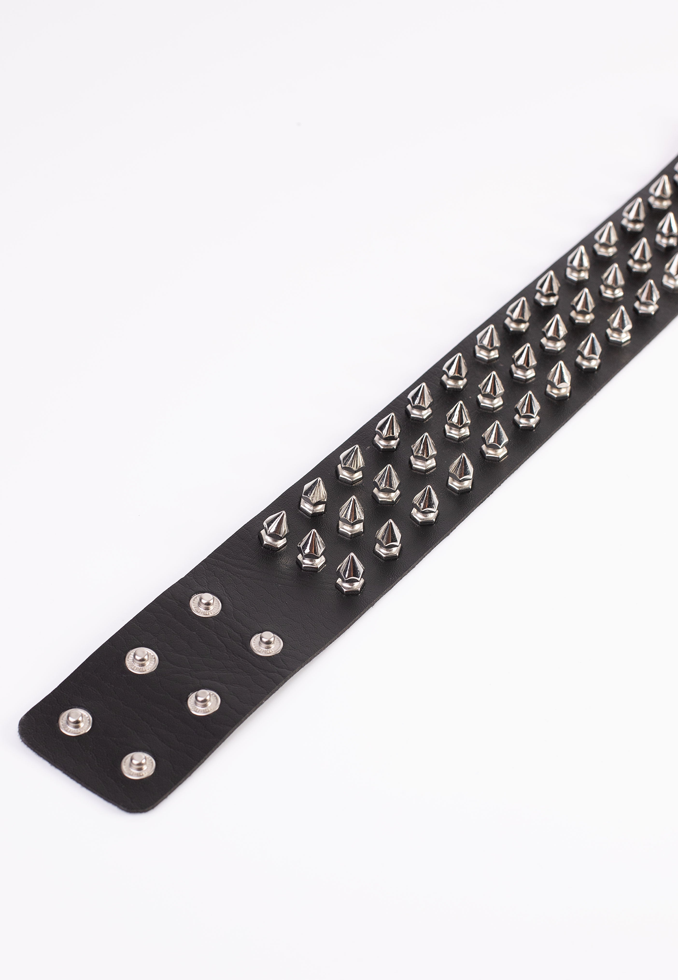 3 Row Spike Neckband Black - Choker