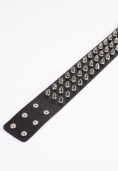 3 Row Spike Neckband Black - Choker