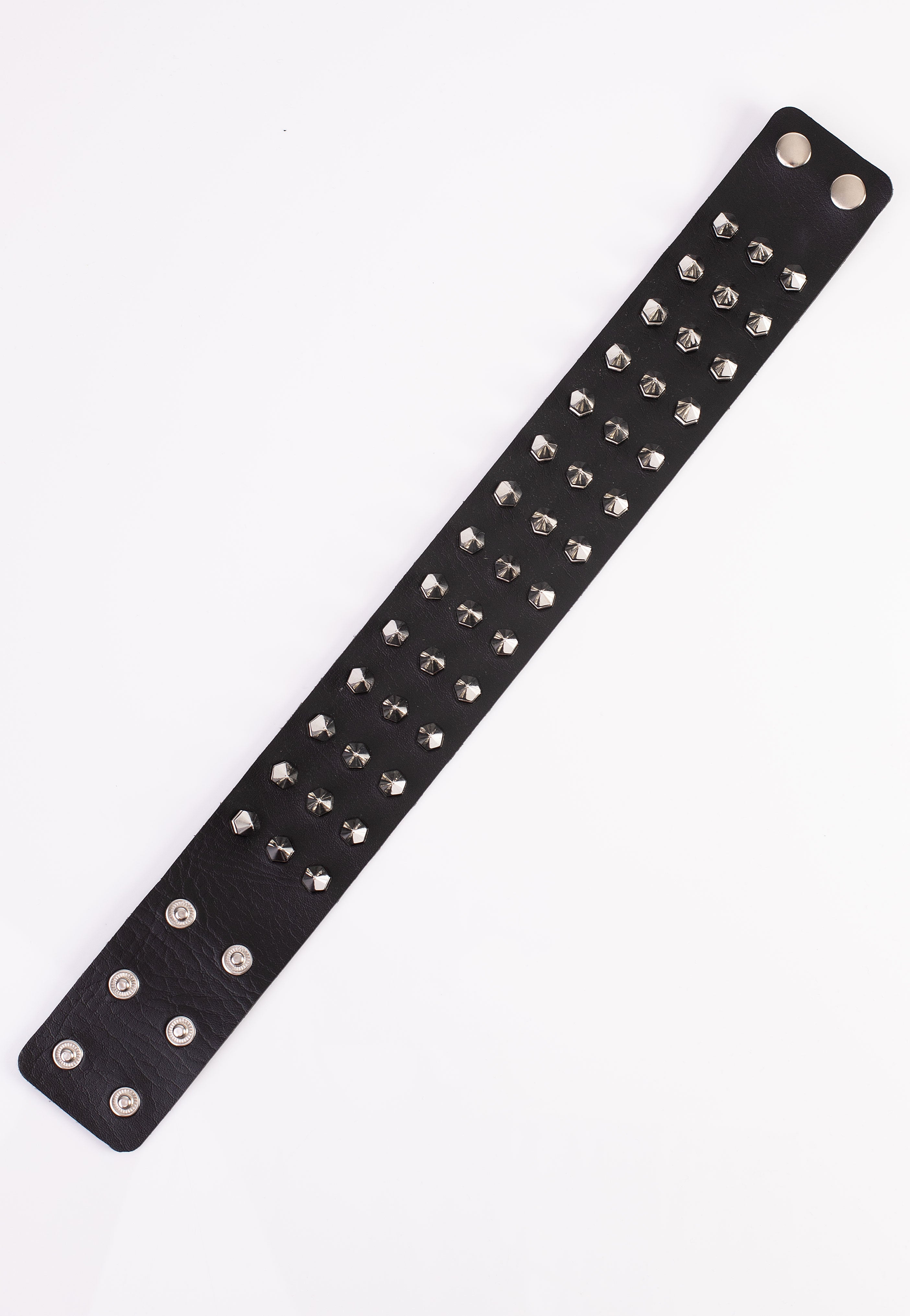 3 Row Spike Neckband Black - Choker