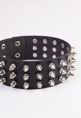 3 Row Spike Neckband Black - Choker