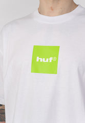 89 Box Logo White/Huf Green - T-Shirt