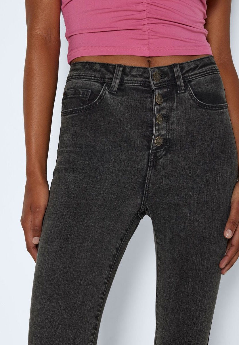 Agnes Button Skinny Black - Jeans