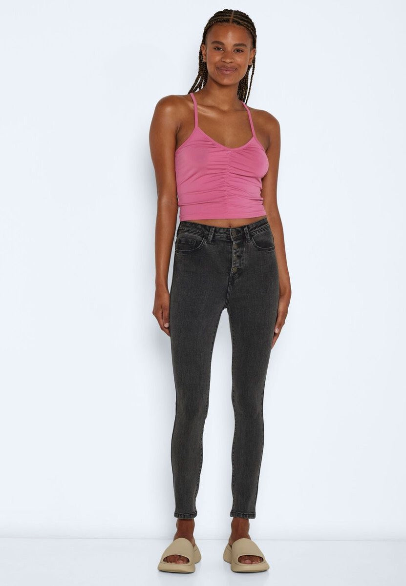 Agnes Button Skinny Black - Jeans