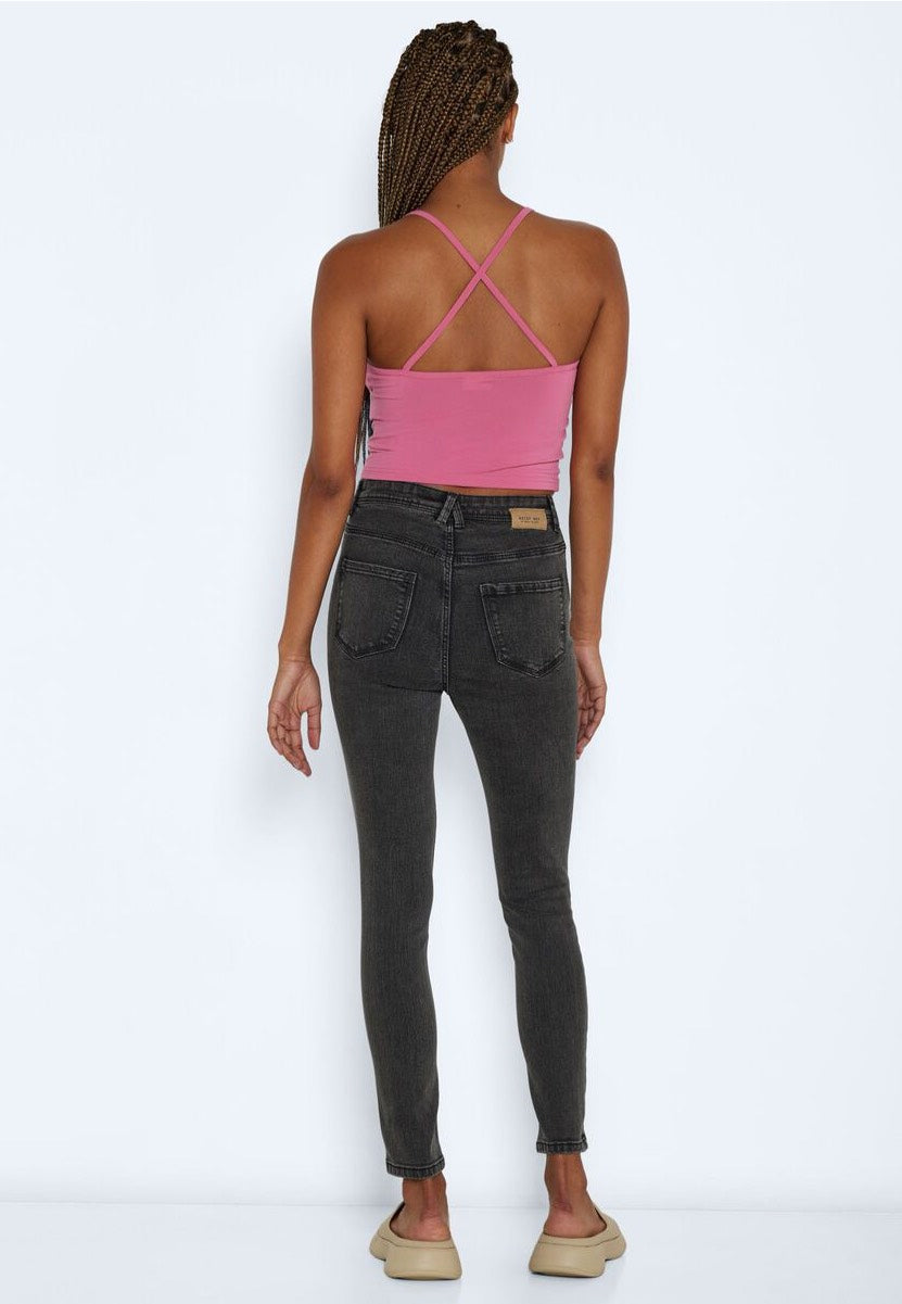Agnes Button Skinny Black - Jeans