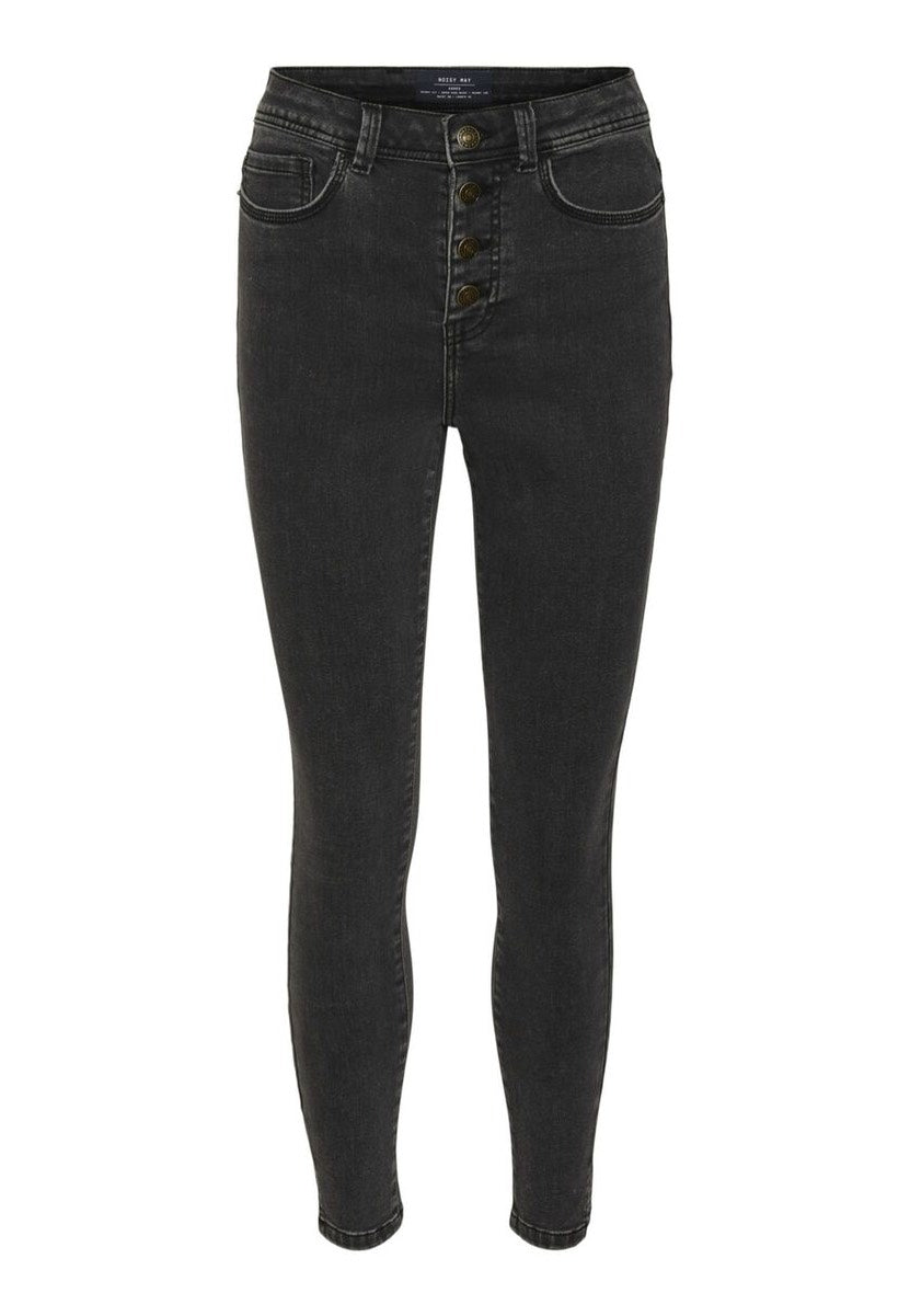 Agnes Button Skinny Black - Jeans