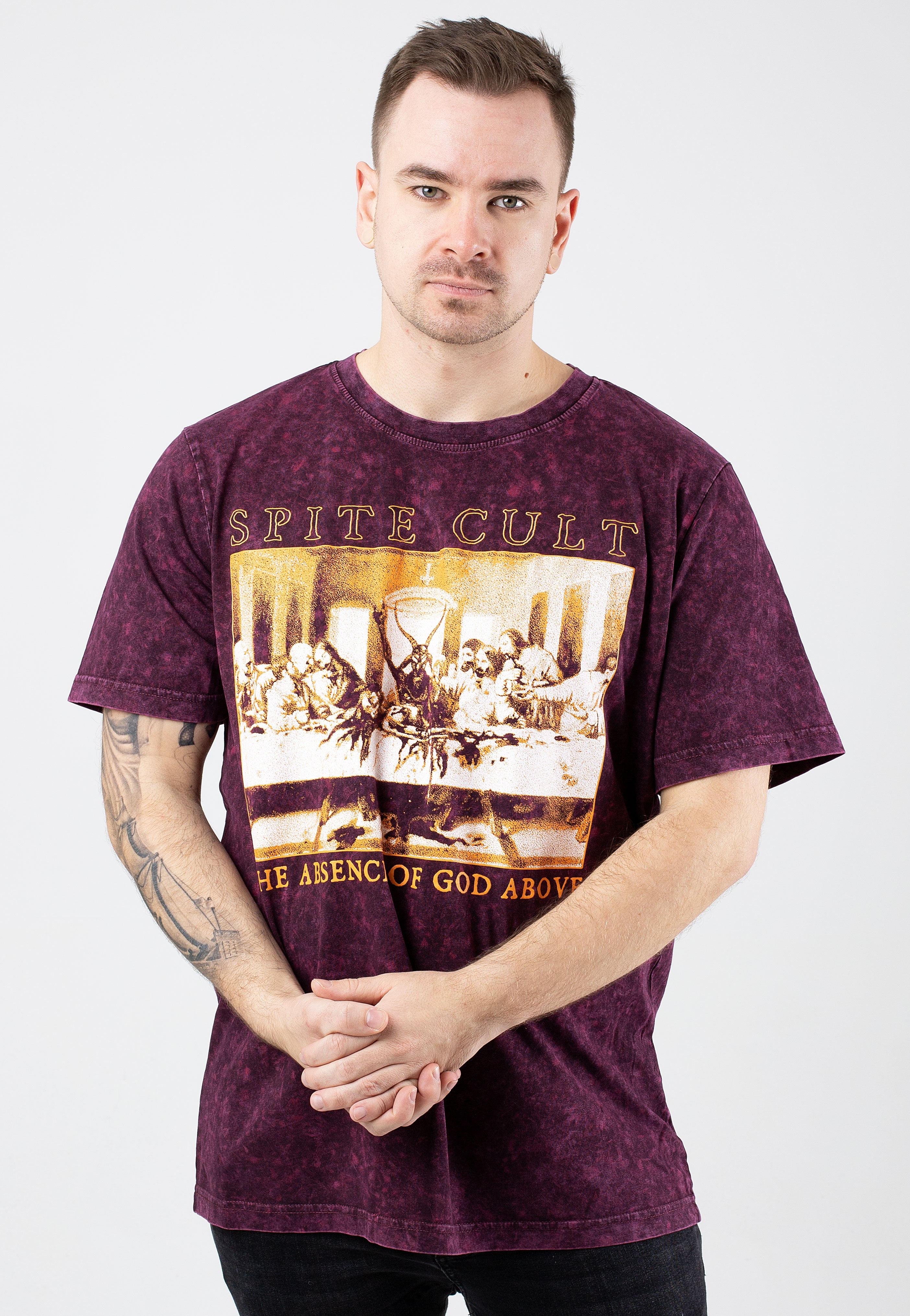 Absence Of God Berry Black Acid Washed - T-Shirt
