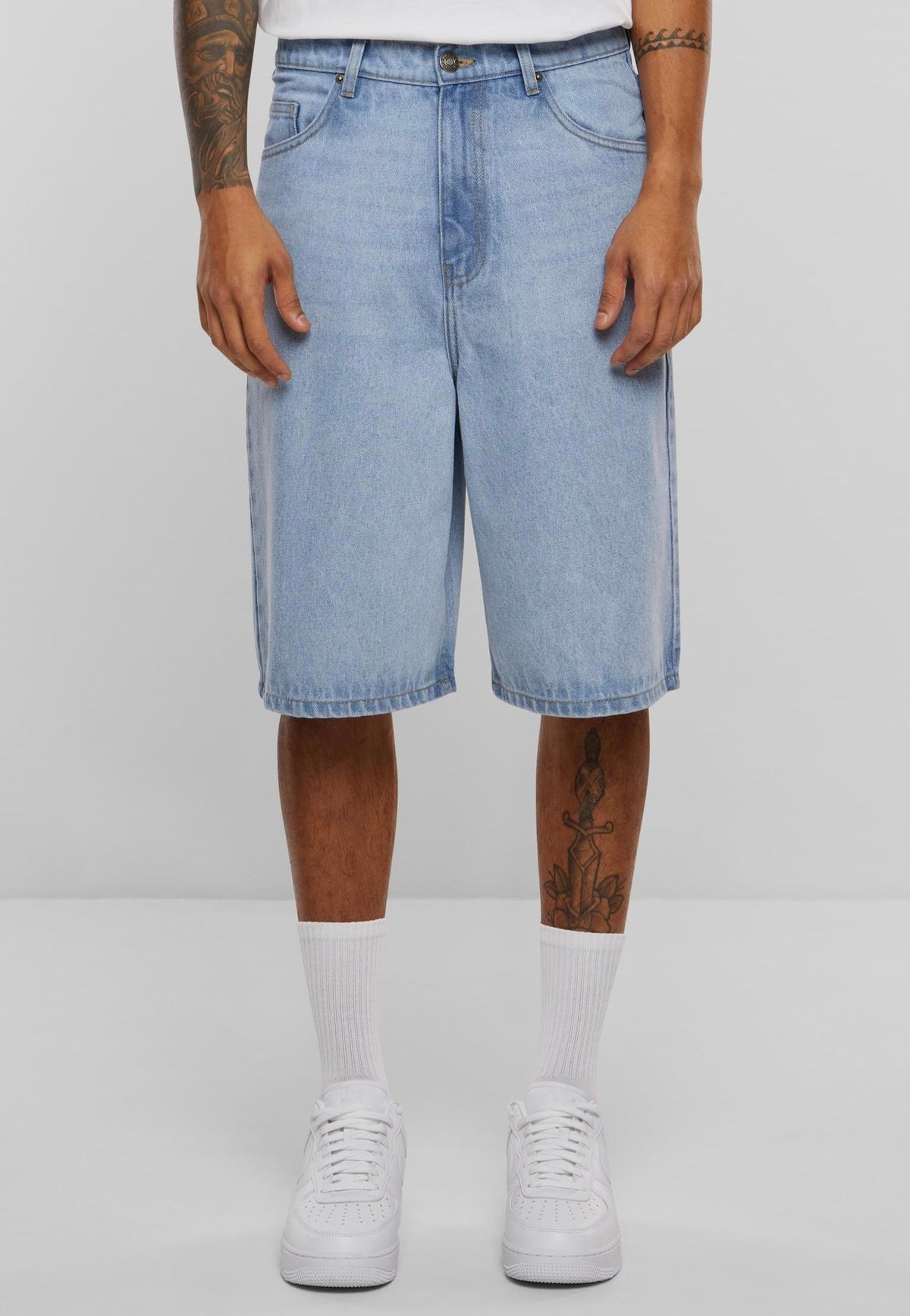 90's Heavy Denim New Light Blue Washed - Shorts