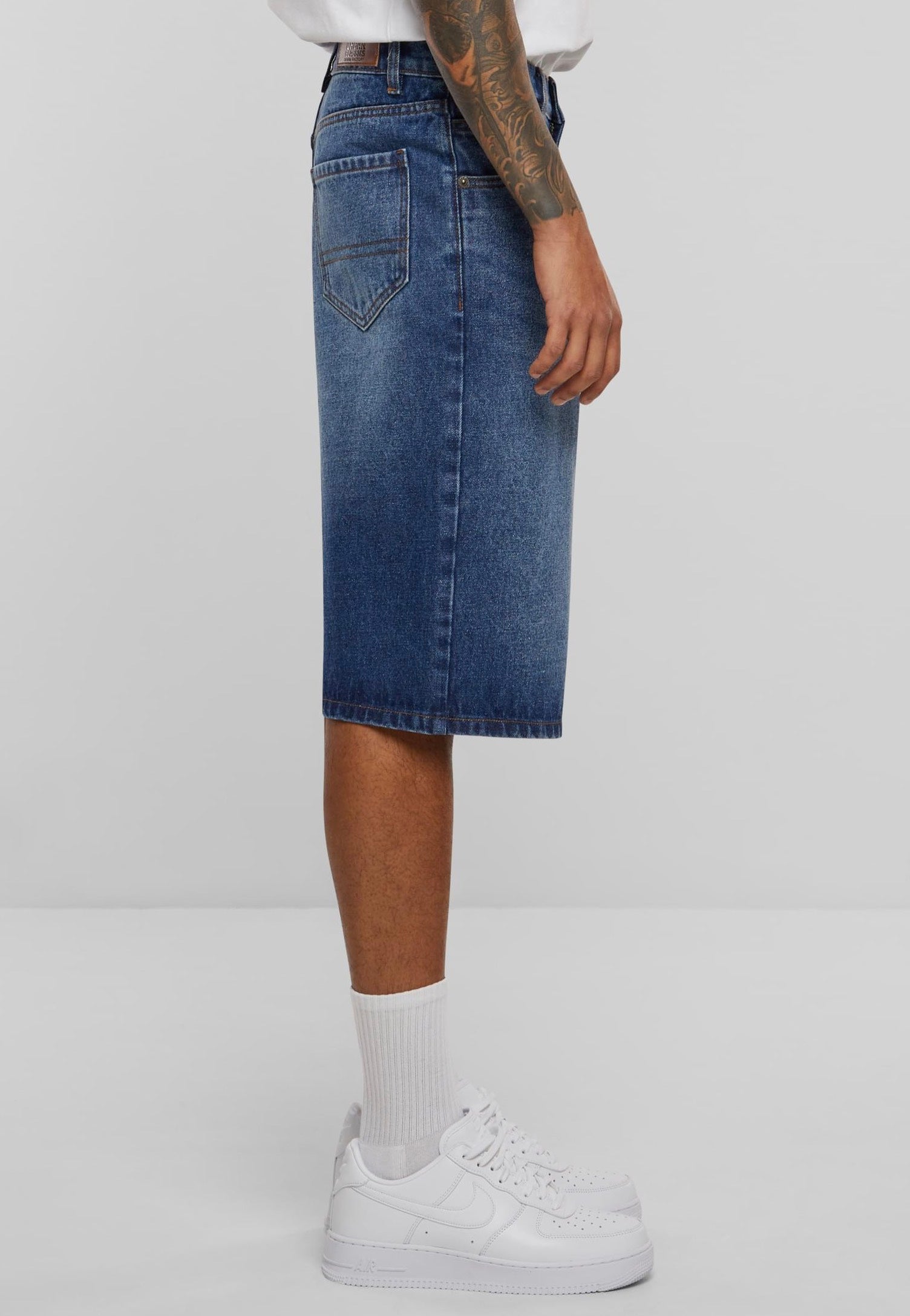 90's Heavy Denim New Mid Blue Washed - Shorts