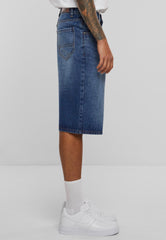 90's Heavy Denim New Mid Blue Washed - Shorts