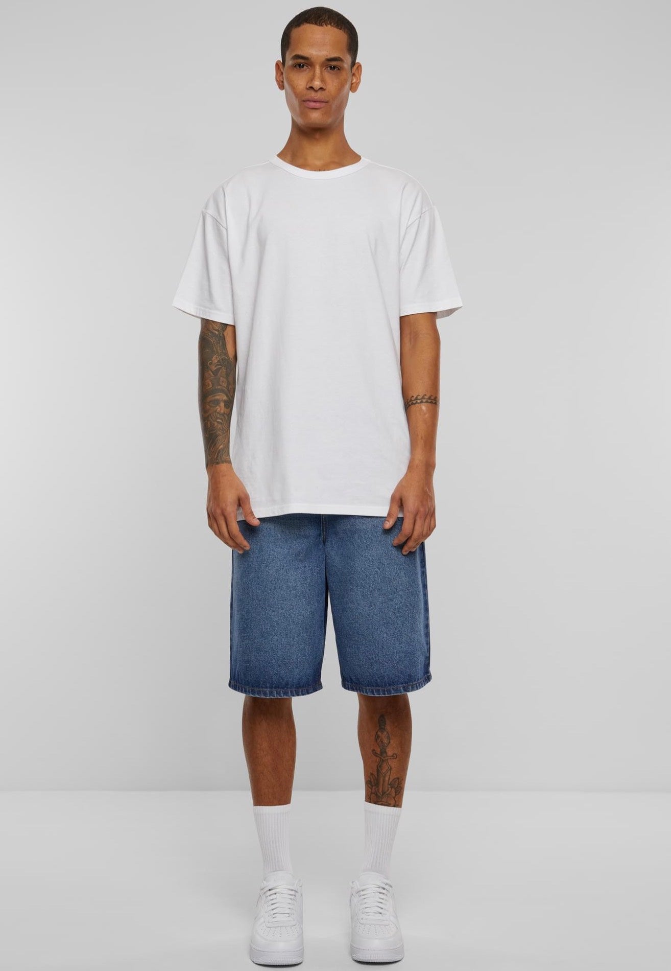 90's Heavy Denim New Mid Blue Washed - Shorts